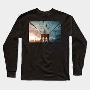 Brooklyn Bridge at sunset Long Sleeve T-Shirt